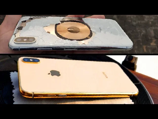 destroyed iphone xs max - gold restoration